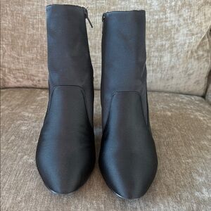 Elegant Black Women's Satin Ankle Boots